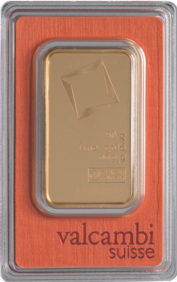 Złota sztabka Valcambi (50 g)